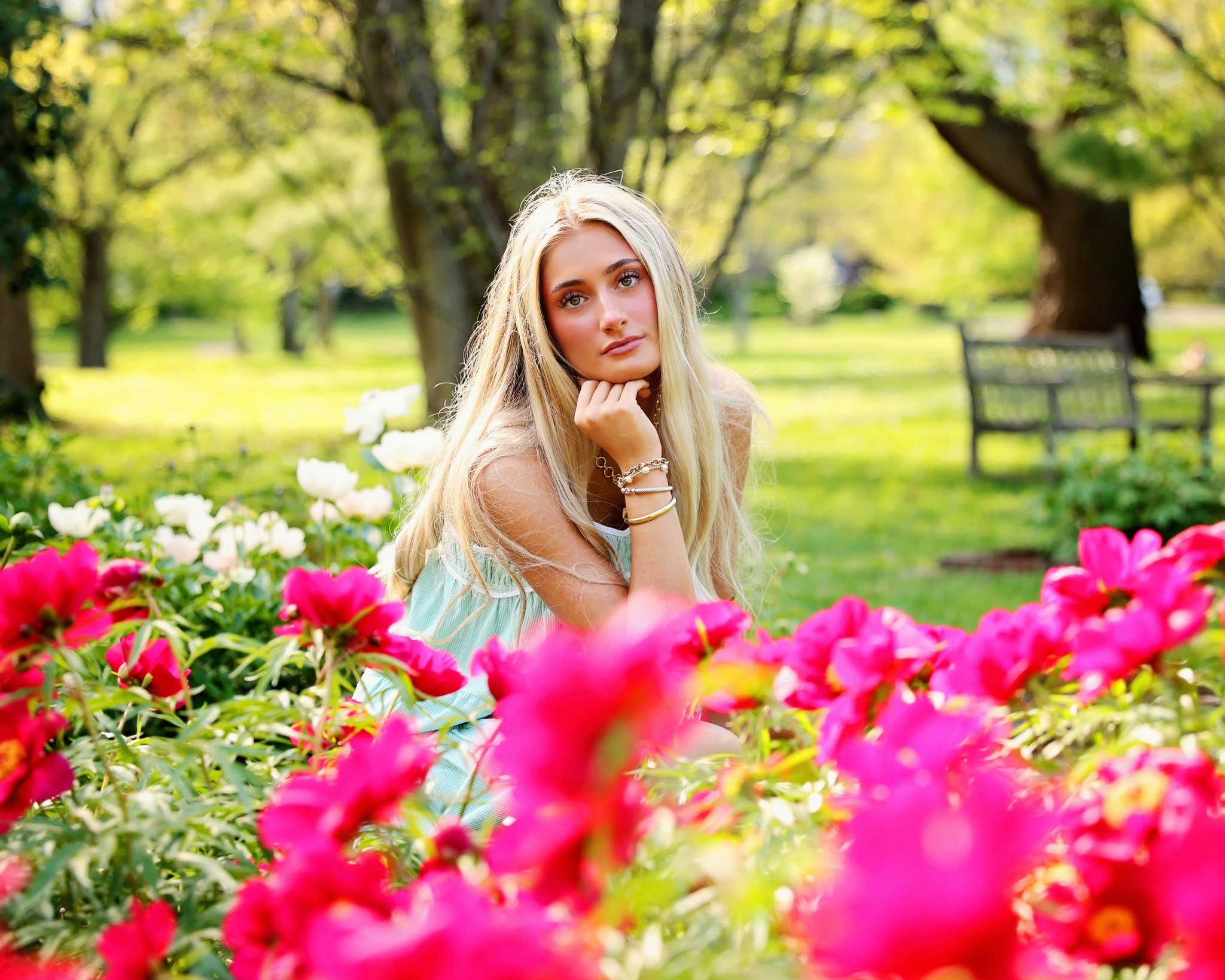 Senior portrait with florals