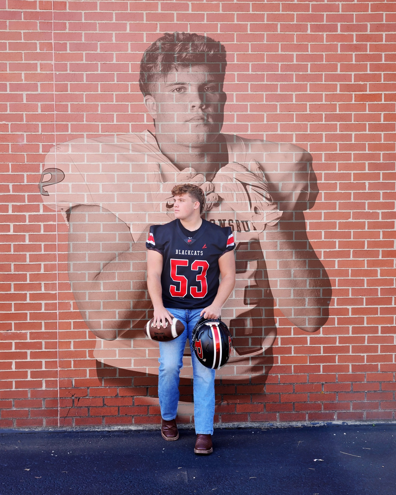High school football creative portrait — Central Kentucky